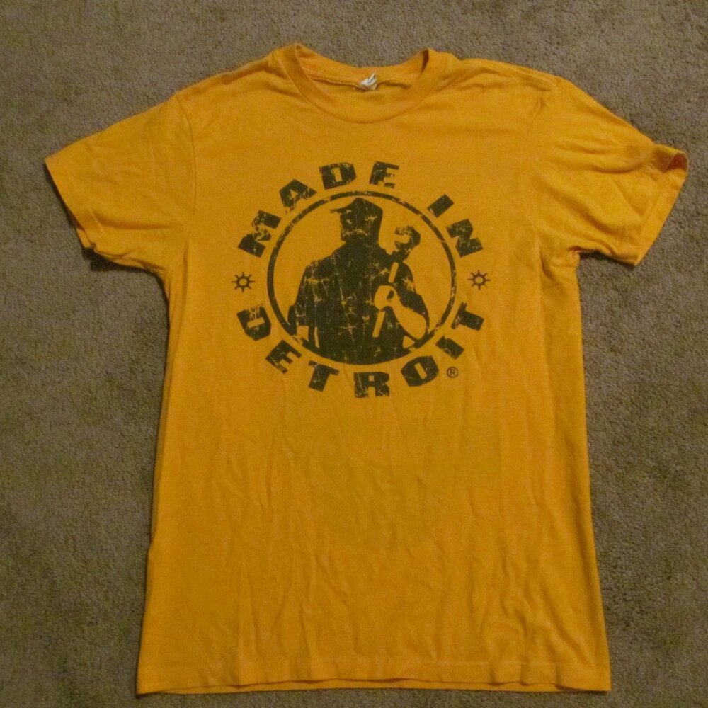 Kid Rock Made in Detroit Concert T-Shirt 2010 Size S Yellow Two-Sided